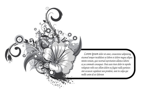 Splash Vector Background Grunge Floral Frame Vector Illustration 1