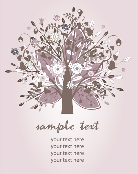 Vector Vector Illustration Vector Retro Background With Tree 1