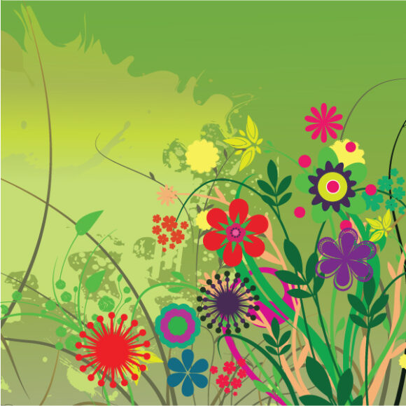 Astounding Vector Vector: Spring Floral Background Vector Illustration 1
