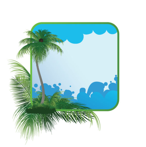 Summer Vector Art Summer Frame With Palm Tree Vector Illustration 1