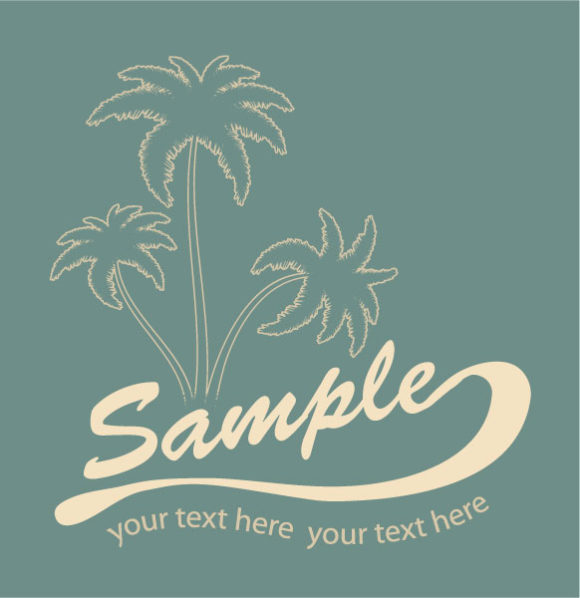 Astounding Design Vector Image: Vector Image Summer T-shirt Design With Palm Trees 1
