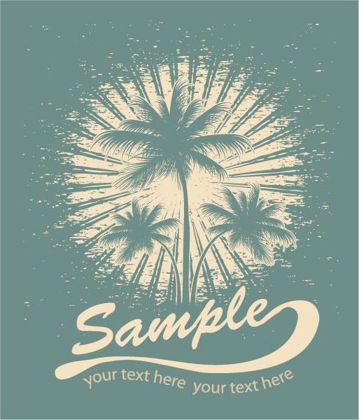 Awesome Design Eps Vector: Eps Vector Summer T-shirt Design With Palm Trees 1