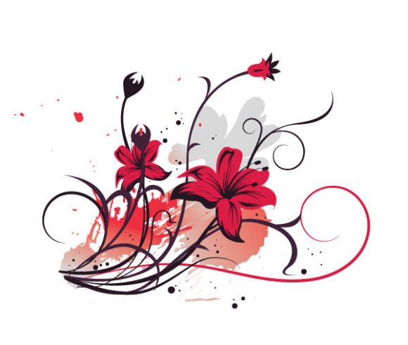 Background, Vector, Floral, Splash, Leaf Vector Graphic Grunge Floral Background Vector Illustration 1