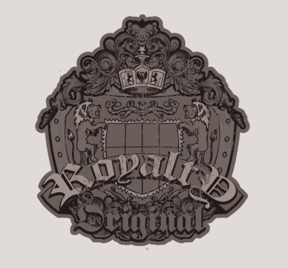 With, Abstract-2, Victorian, Vintage Vector Illustration Vector Vintage Label With Crest 1