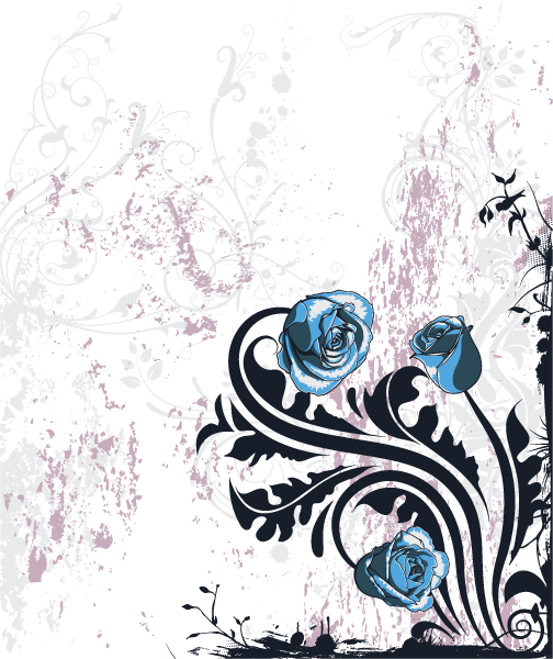 Dirt, Grunge Vector Art Grunge Floral Background Vector Illustration 1