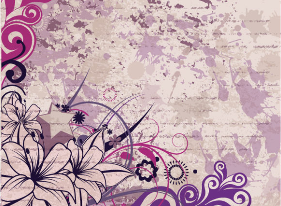 Background, Vector, Floral Vector Graphic Grunge Floral Background Vector Illustration 1