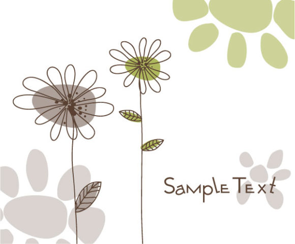 Bold Illustration Vector Graphic: Doodles Floral Background Vector Graphic Illustration 1