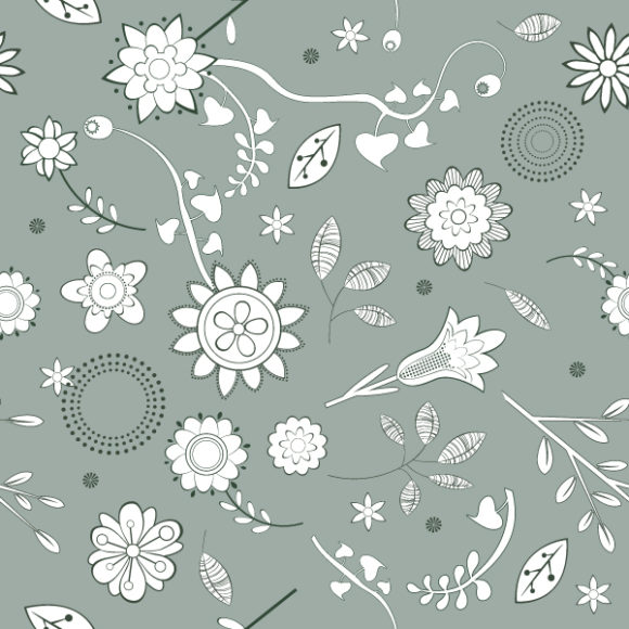 Striking Floral Vector Graphic: Seamless Floral Background Vector Graphic Illustration 1