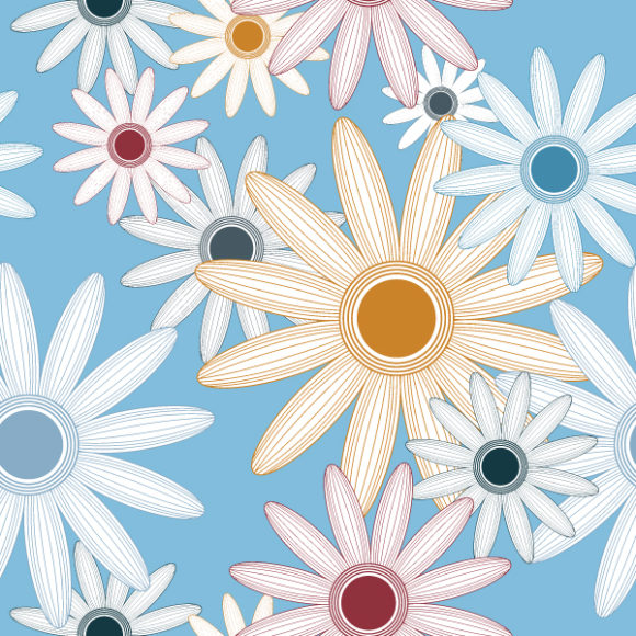 Vector Eps Vector Seamless Floral Background Vector Illustration 1