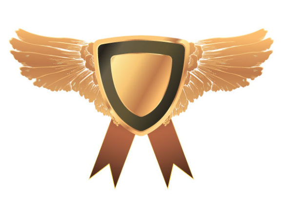 Wings Vector Vector Gold Medal With Wings 1