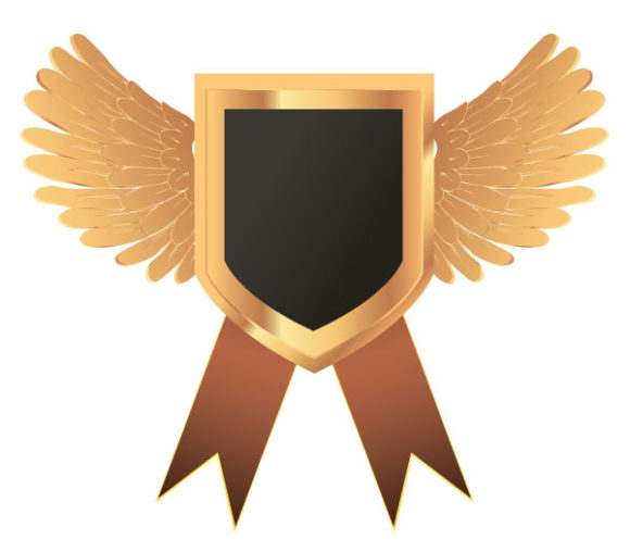 Emblem Vector Vector Gold Medal With Wings 1