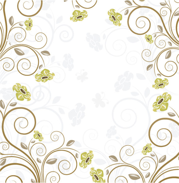 Vector, Floral Vector Background Vector Retro Background With Floral 1
