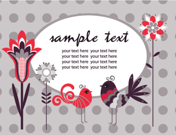 Background Vector: Vector Spring Floral Background With Birds 1