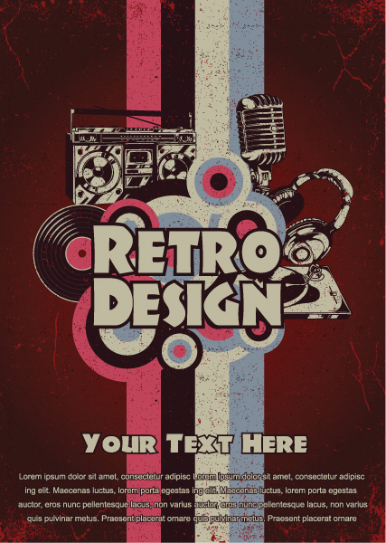 Poster, Vector, Retro, Music Vector Graphic Retro Music Poster Vector Illustration 1