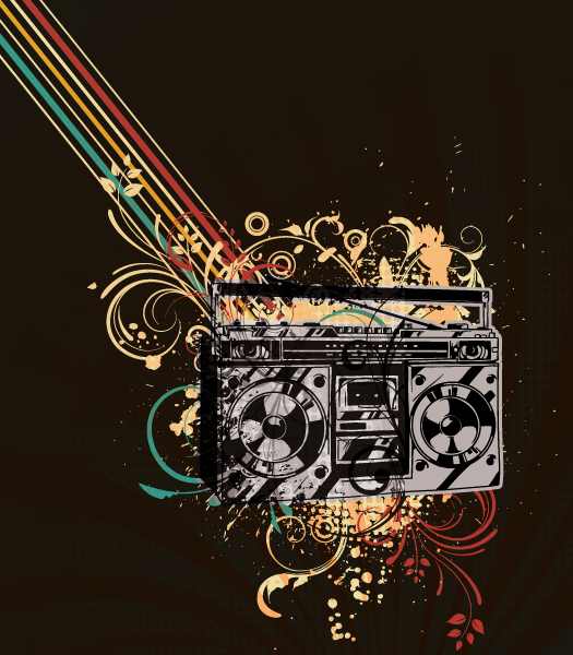 Astounding Creative Vector Design: Retro Concert Poster With Cassette Player 1