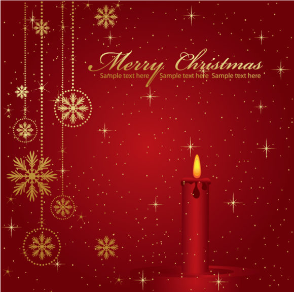 Fire, Card Vector Illustration Christmas Greeting Card 1