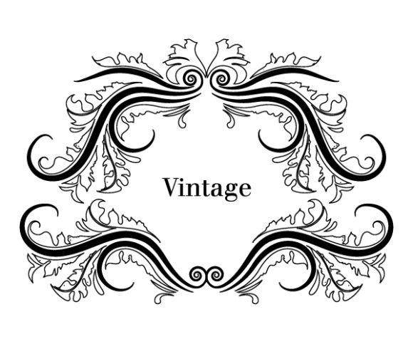 And, White, Floral, Creative, Of, Black, Frame, Vintage Eps Vector Illustration Of Vintage Floral Frame In Black And White Vector 1