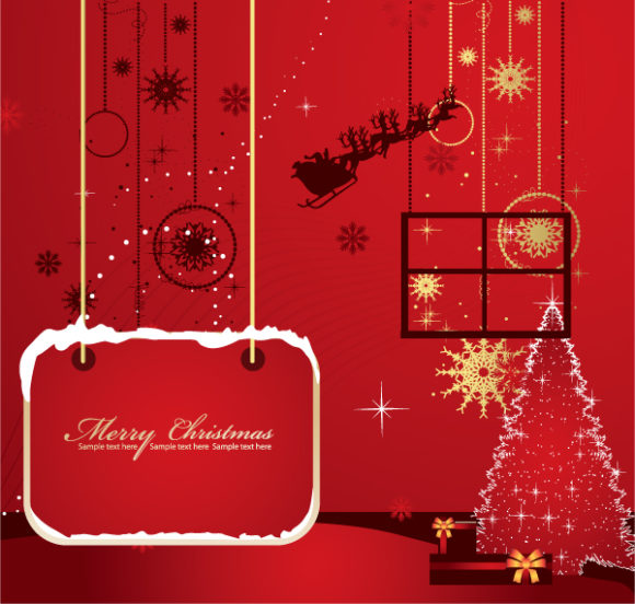 Astounding Illustration Eps Vector: Christmas Greeting Card 1