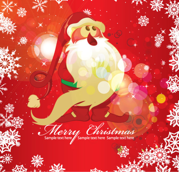 Lights Vector Illustration: Vector Illustration Colorful Christmas Greeting Card 1