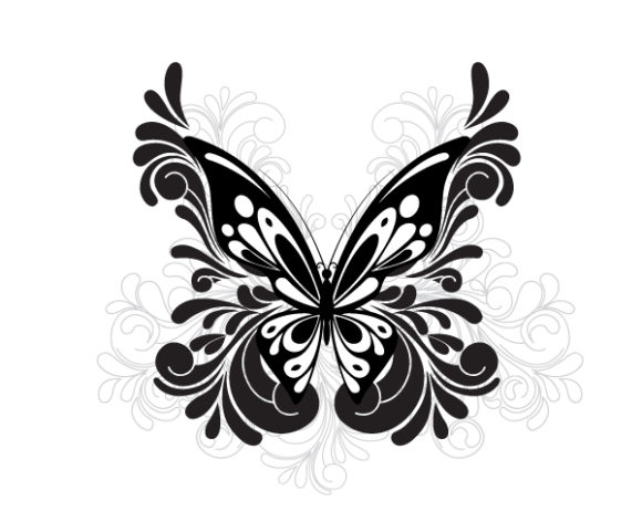 Plant Vector Graphic Vector Butterfly With Floral 1