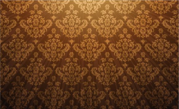 Lovely Leaf Vector Background: Vector Background Damask Wallpaper With Rays 1
