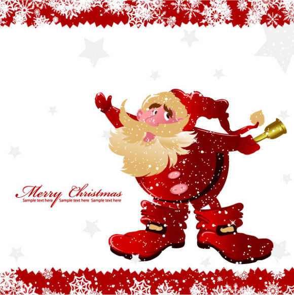 Lovely Star Vector Graphic: Christmas Greeting Card With Santa Vector Graphic Illustration 1