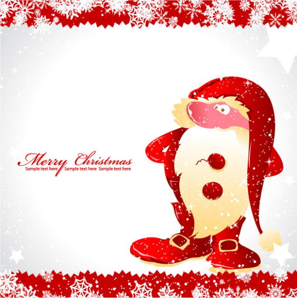 Greeting Vector Artwork: Christmas Greeting Card With Santa Vector Artwork Illustration 1