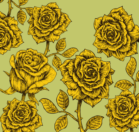 Plant, Floral, With Vector Background Vector Vintage Floral Background With Roses 1