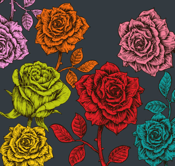 Background Vector Image Vector Vintage Floral Background With Roses 1