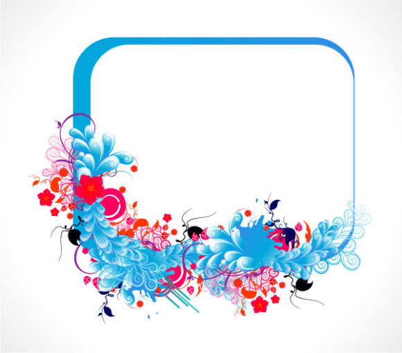 Vector Vector Image: Vector Image Abstract Colorful Floral Frame 1