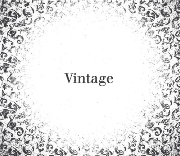 Awesome Vector Vector Design: Vector Design Vintage Grunge Background With Floral 1