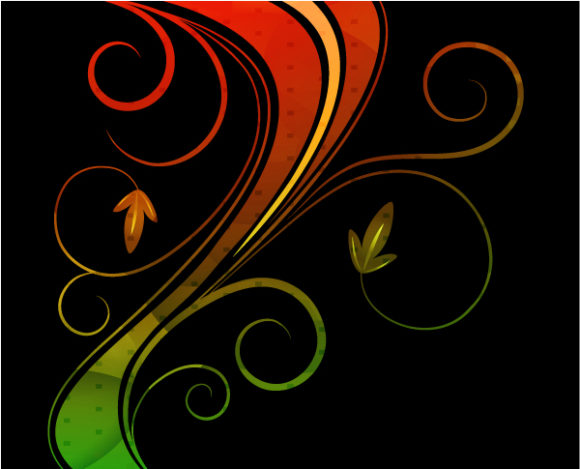 Surprising With Vector Background: Vector Background Colorful Floral Background With Waves 1