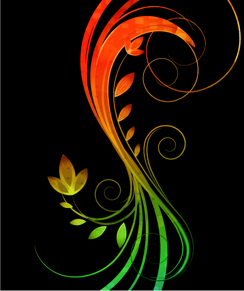 Best With Eps Vector: Eps Vector Colorful Floral Background With Waves 1