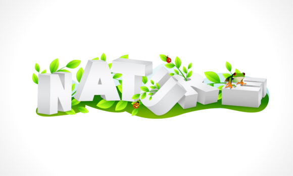 Surprising Vector Vector Image: Nature 3d Text Vector Image Illustration 1