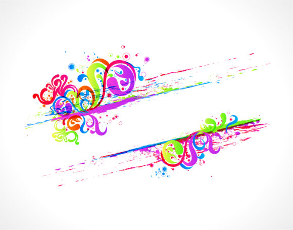 Stunning Swirls Vector: Vector Colorful Swirls Frame 1