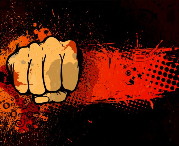 With, Grunge, Urban Vector Illustration Vector Grunge Urban Poster With Punch 1