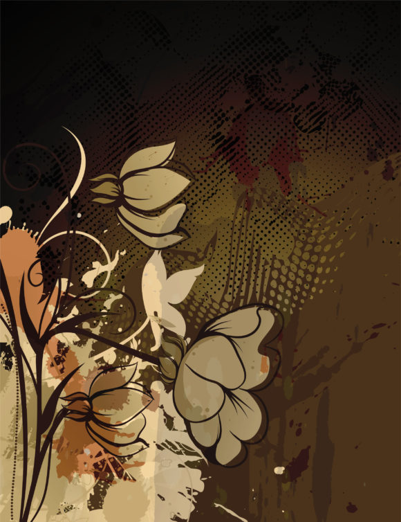 Creative Vector Artwork Autumn Floral Background Vector Illustration 1