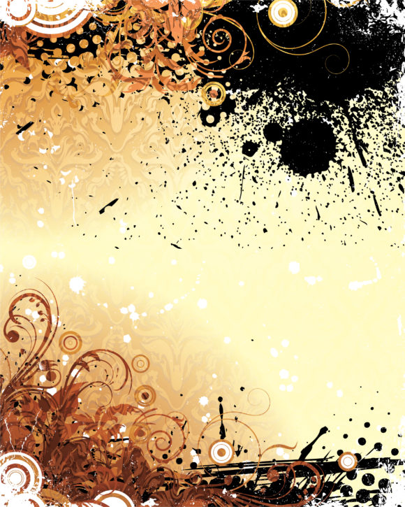 Grunge, Vector, Circles Vector Design Grunge Floral Background Vector Illustration 1