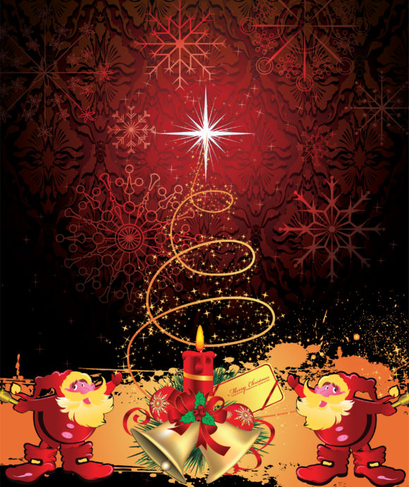 Astounding With Vector Graphic: Vector Graphic Christmas Background With Santa 1