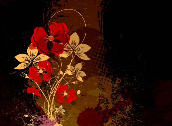 Creative Vector Artwork Grunge Floral Background Vector Illustration 1