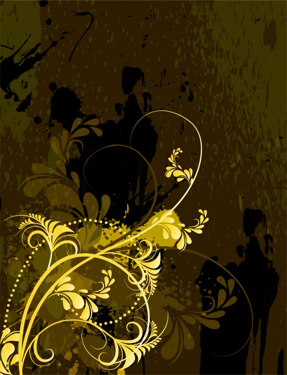 Download Grunge Vector Image: Grunge Floral Background Vector Image Illustration 1