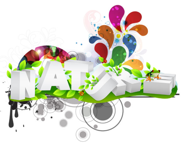 Gorgeous Text Vector Image: Nature 3d Text Vector Image Illustration 1
