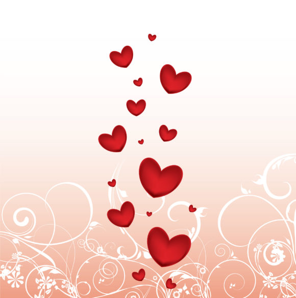 Trendy Vector Eps Vector: Eps Vector Valentine Background With Hearts 1