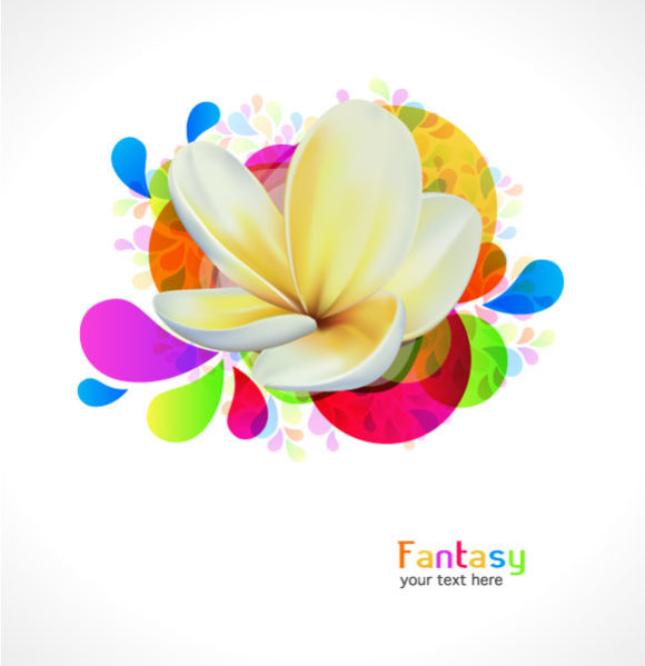 Bold Illustration Vector Design: Abstract Colorful Background With Plumeria Vector Design Illustration 1