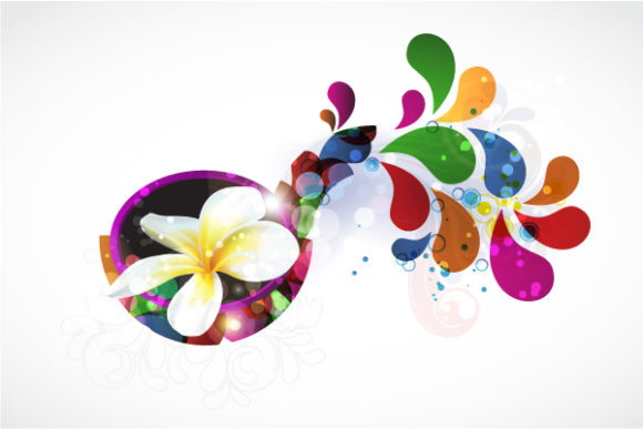 Plumeria, Frangipani, Abstract, Background, Colorful, Vector, Illustration Vector Background Abstract Colorful Background With Plumeria Vector Illustration 1