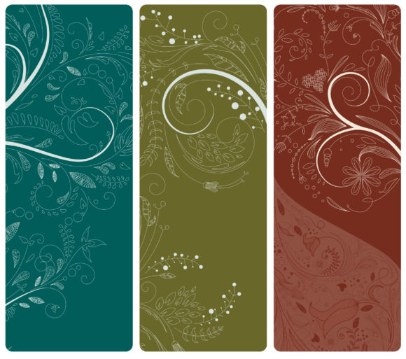 Vector, Banners, Floral Vector Art Vector Abstract Floral Banners Set 1