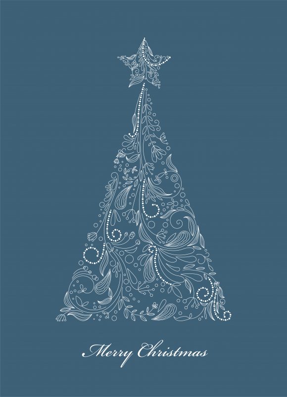 Plant Vector: Vector Christmas Tree Made Of Floral 1