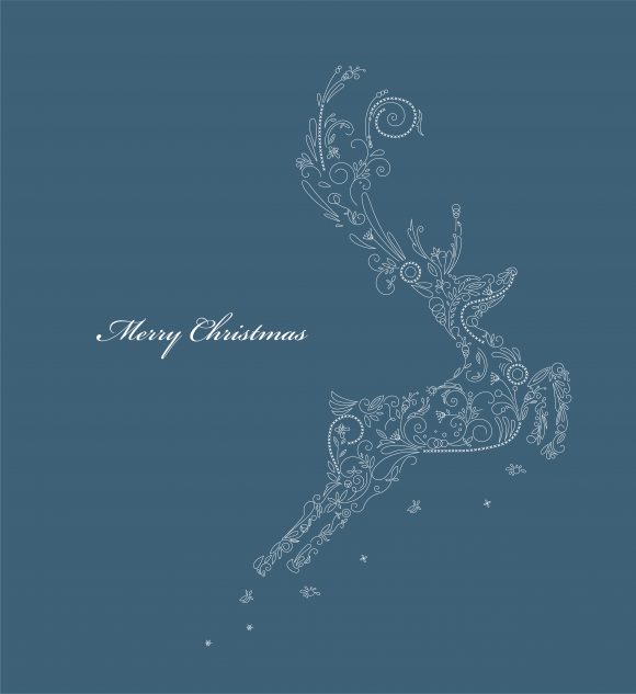 Season, Floral, Made, Vector, Of, Reindeer Vector Illustration Vector Reindeer Made Of Floral Christmas Illustration 1