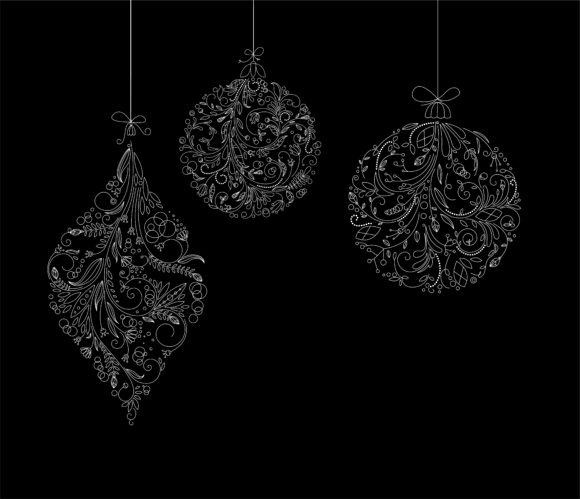 Exciting Vector Vector Graphic: Vector Graphic Christmas Balls Made Of Floral 1