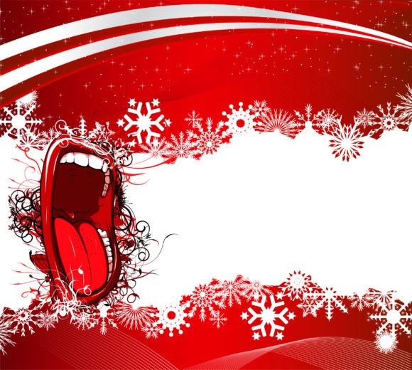 Surprising Background Vector Art: Vector Art Abstract Background With Screaming Mouth 1